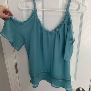 NWOT cold shoulder sheer top